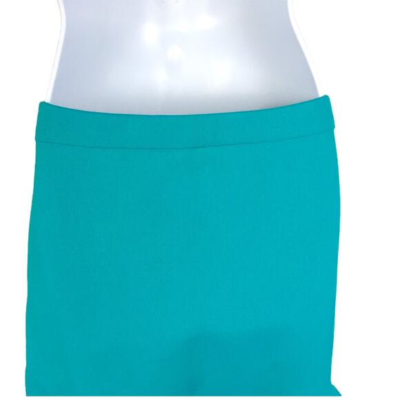 Tibi Skirt Asymmetrical Ribbed Midi Jacquard Neoprene Teal Thick Knit Women's XS - Picture 14 of 15